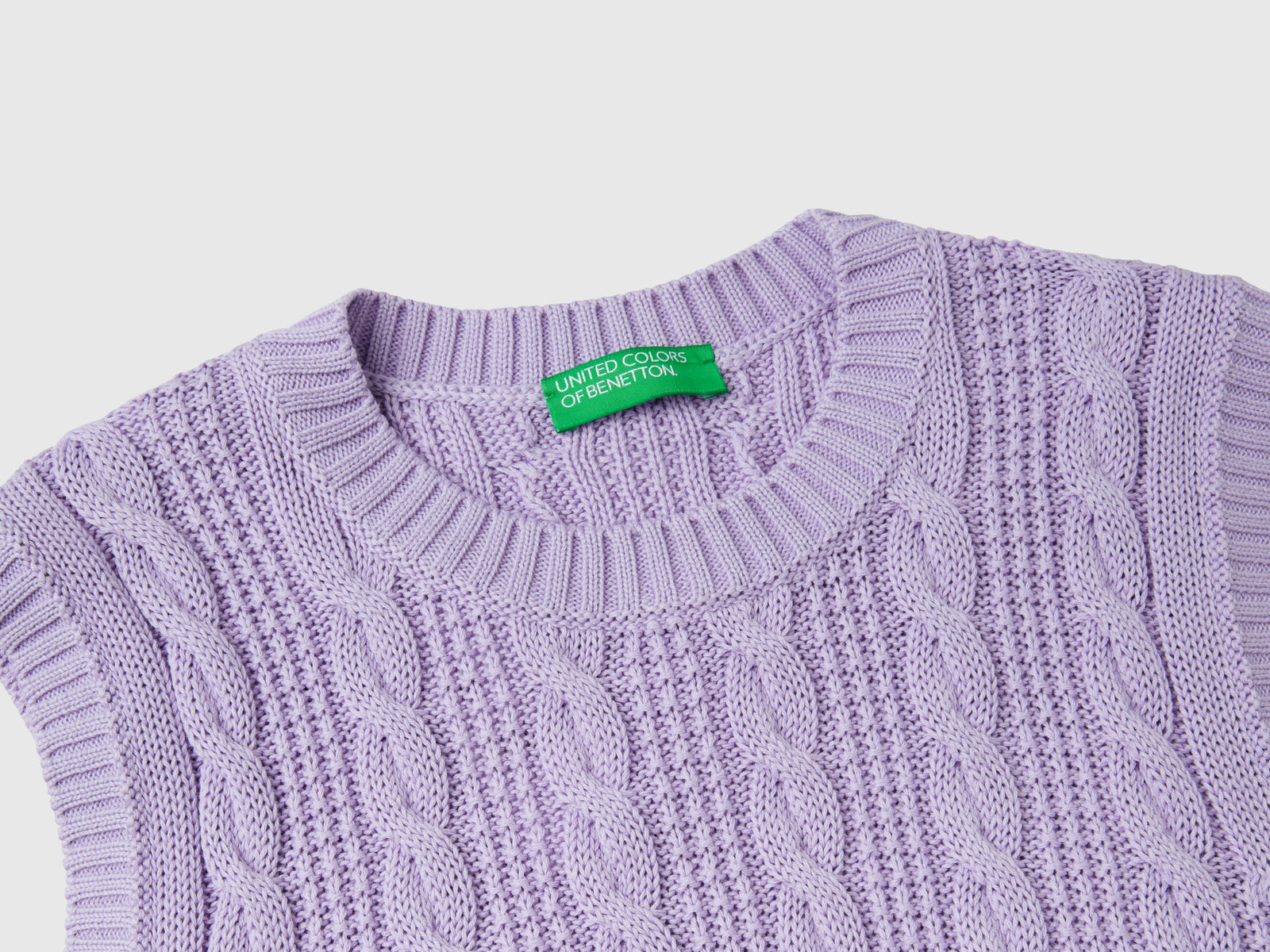 Gilet cropped a trecce da donna lilla 3 | Benetton Outlet