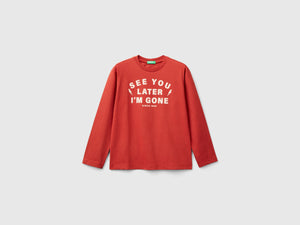 T-shirt in caldo cotone con stampa davanti e dietro