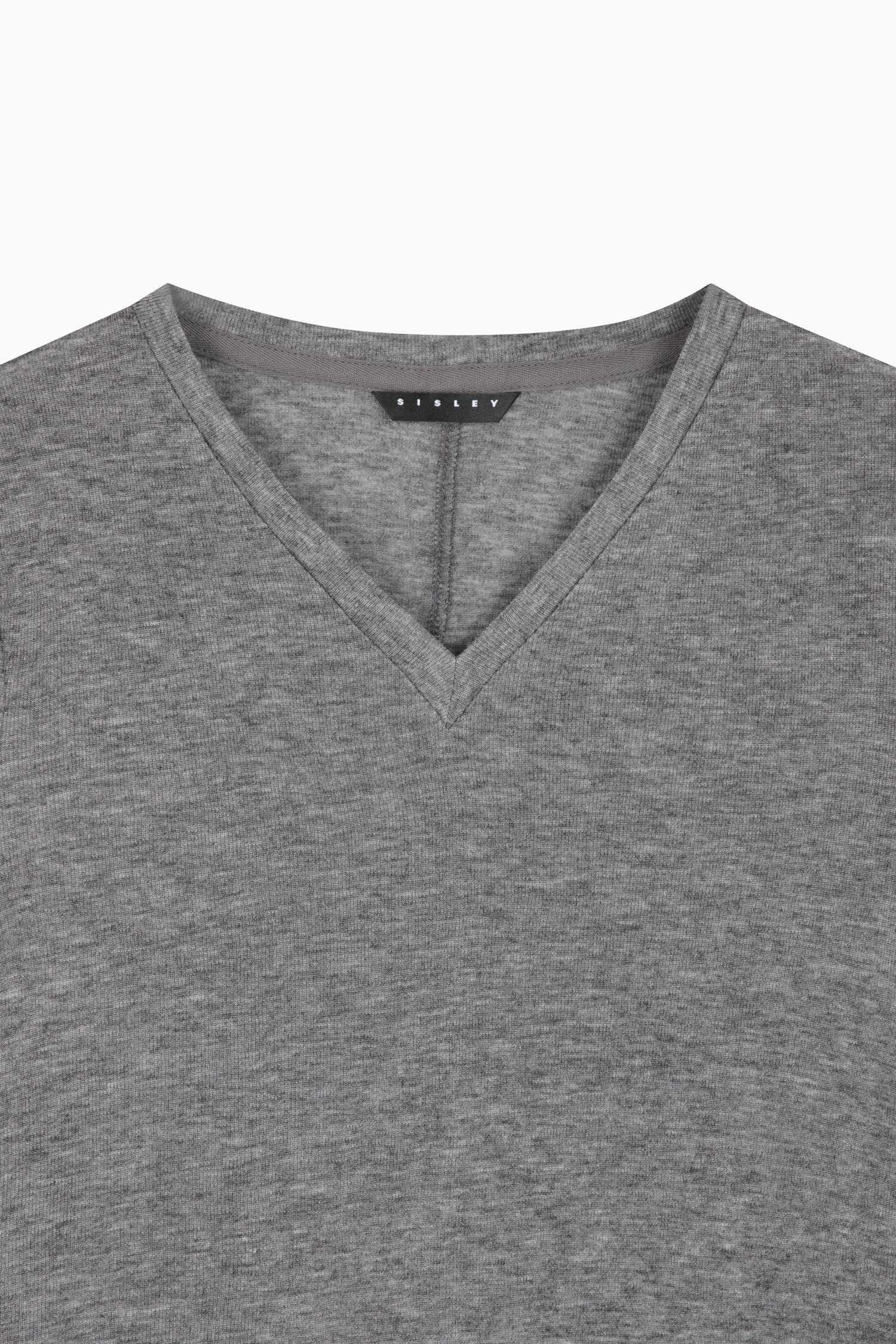 T-shirt scollo a V aderente da donna grigio 3 | Sisley Outlet