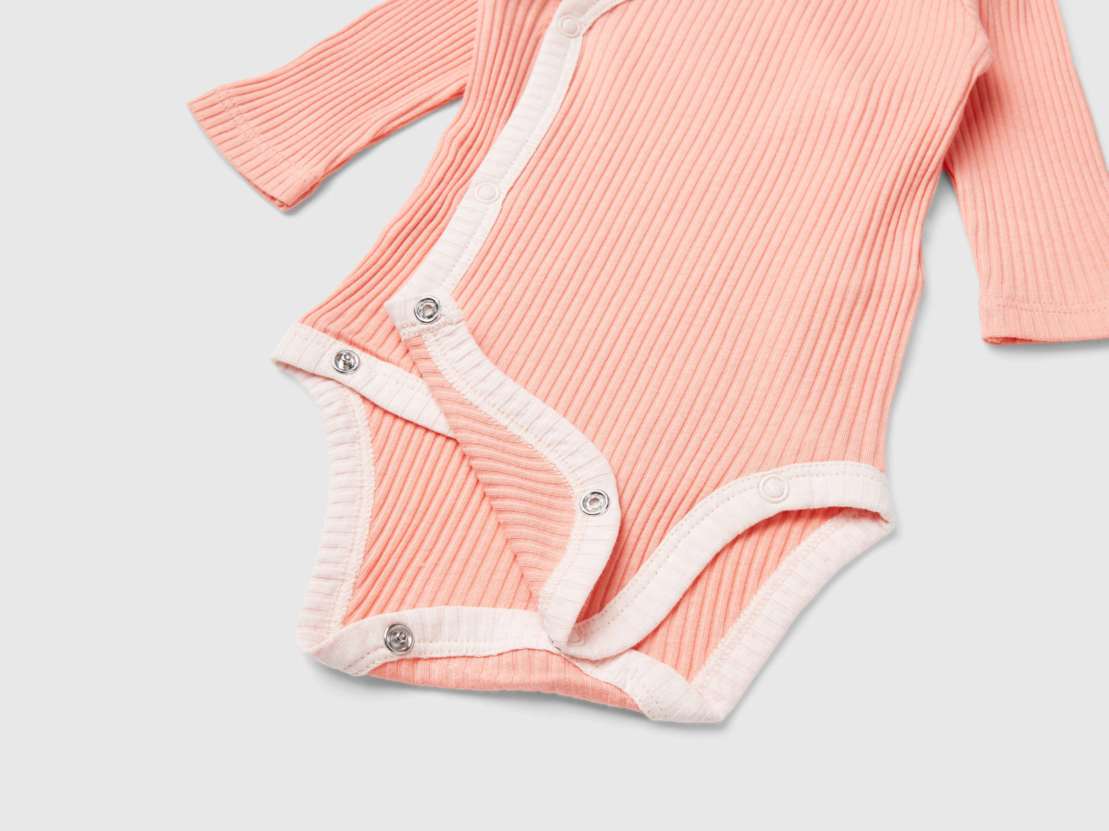 Due body manica lunga a costine da neonato multi-color 3 | Benetton Outlet