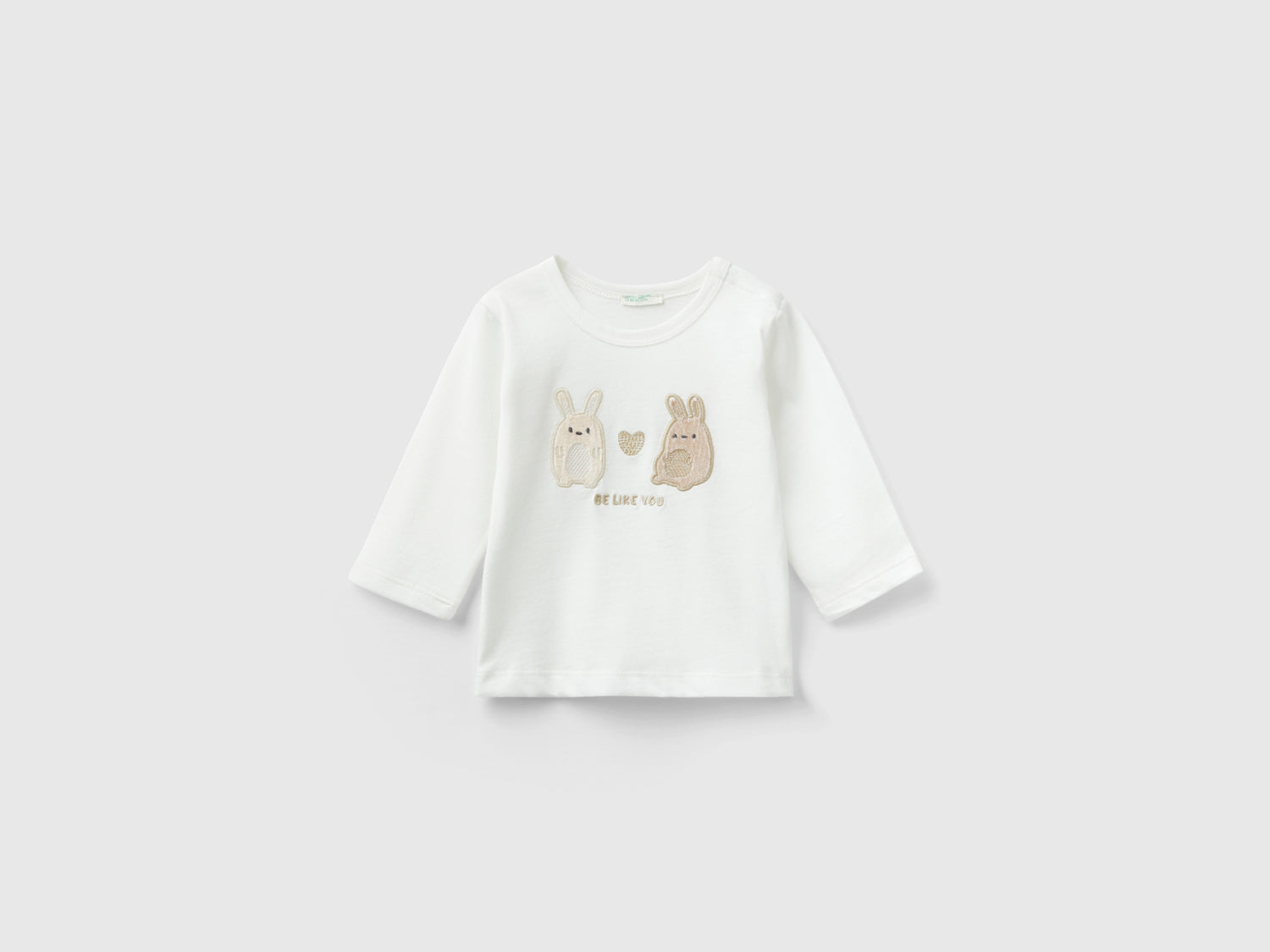 Maglietta con stampa animaletti da neonato bianco panna | Benetton Outlet