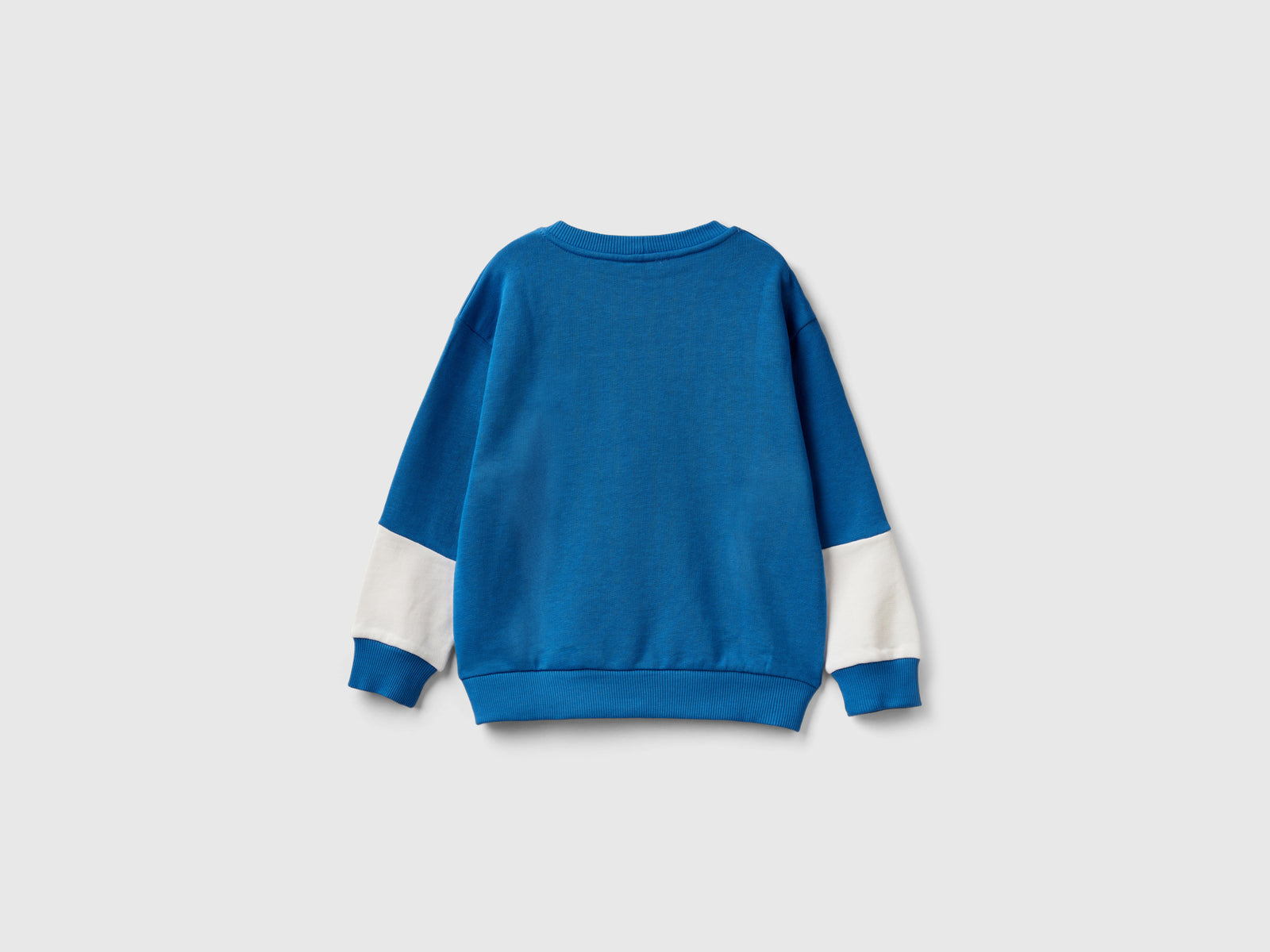 Felpa color block in cotone bio da bimbo blu 2 | Benetton Outlet