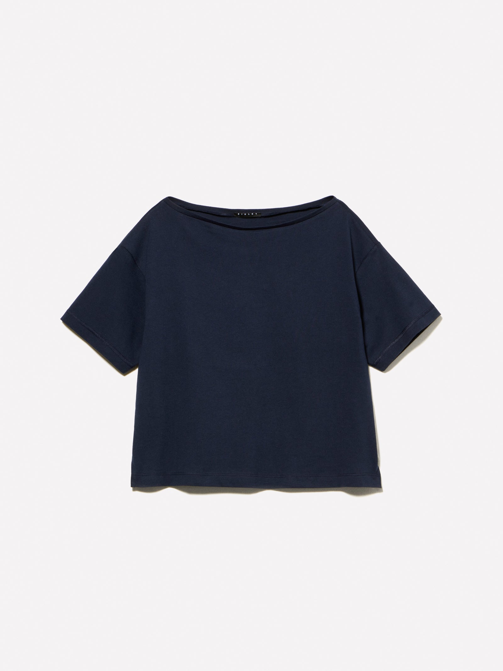 T-shirt cropped boxy fit da donna blu scuro | Sisley Outlet