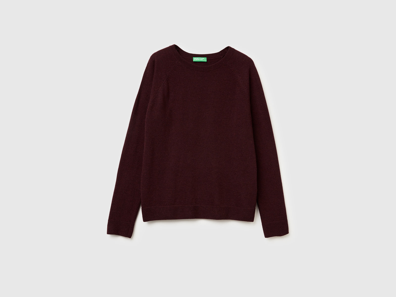 Maglia girocollo marrone in misto lana e cashmere da donna bruciato | Benetton Outlet