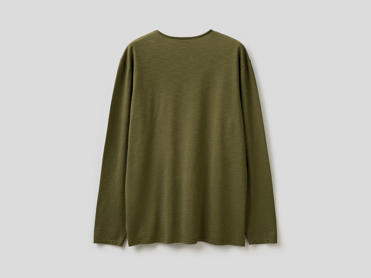 T-shirt a manica lunga in 100% cotone