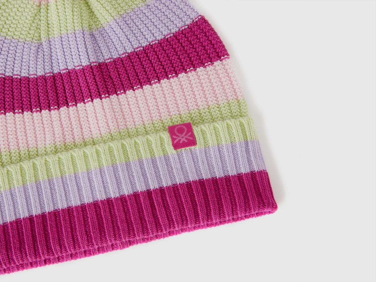 Striped knit beanie
