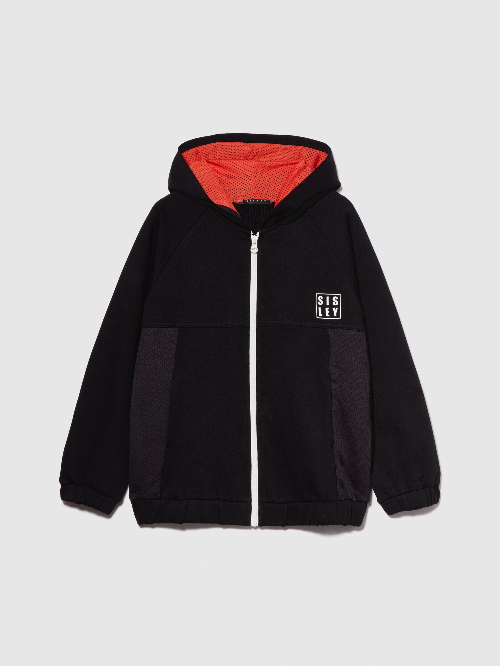 Felpa sporty con logo da bambino nero | Sisley young Outlet