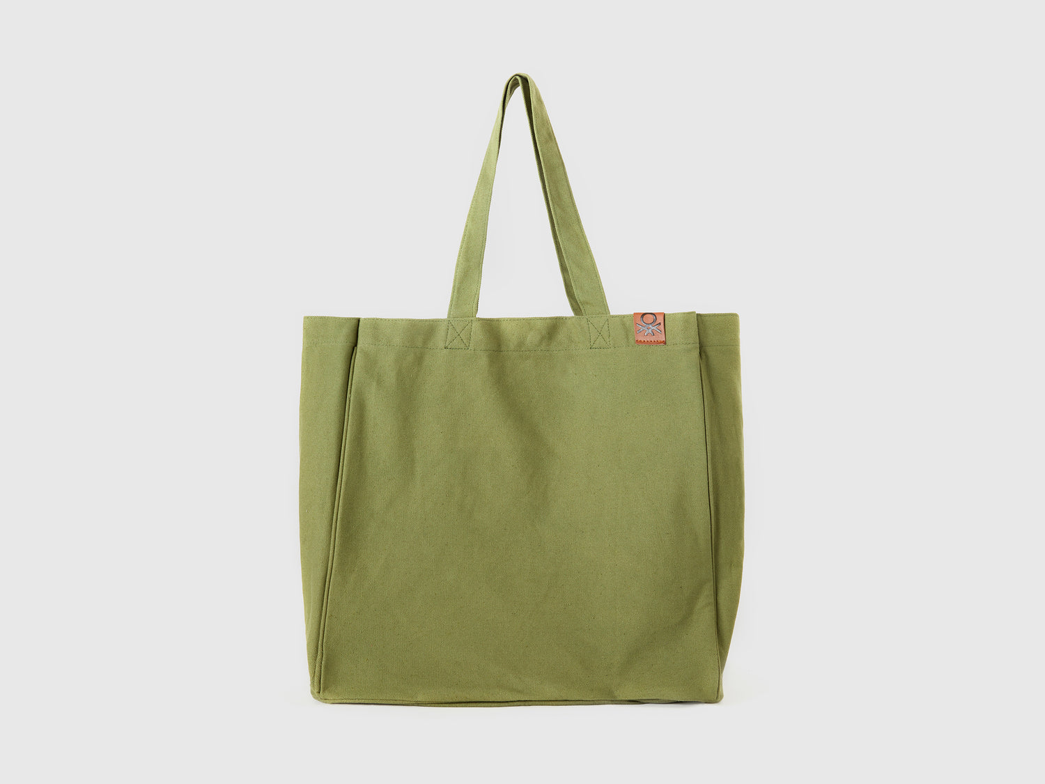Shopping bag in canvas da donna verde militare | Benetton Outlet