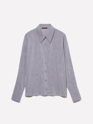 Camicia in tulle con strass