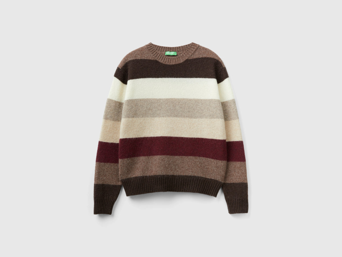 Maglia a righe in pura lana Shetland