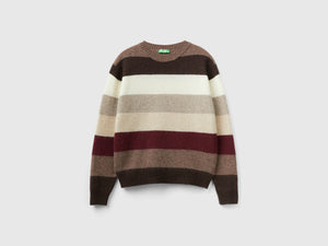Maglia a righe in pura lana Shetland