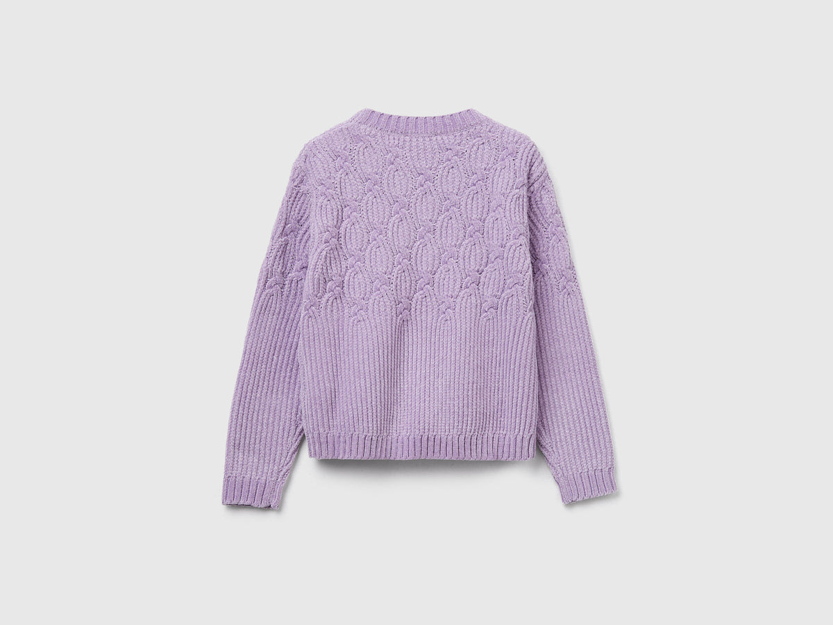 Maglia con trecce in ciniglia