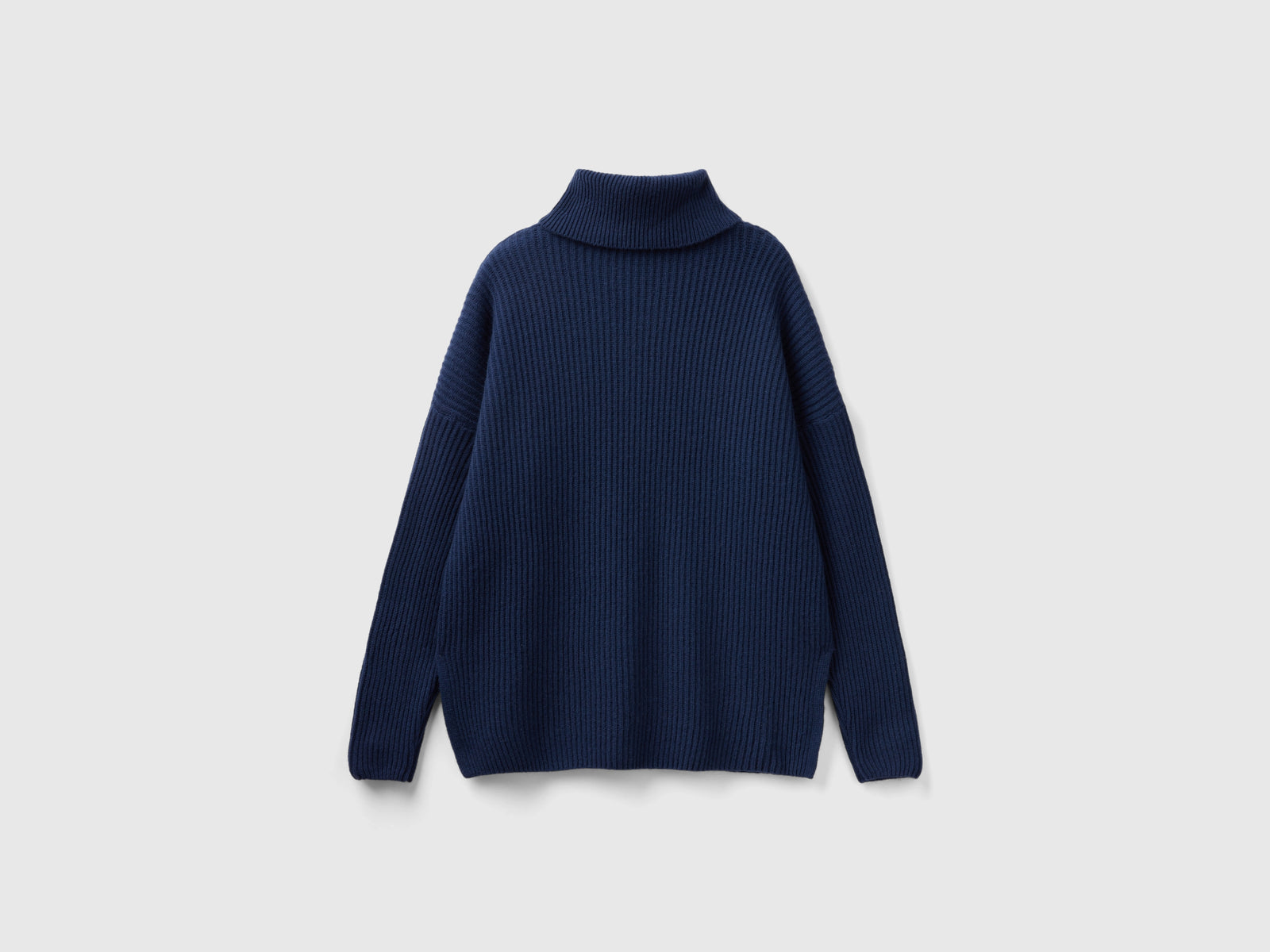 Dolcevita con collo ampio da donna blu scuro 2 | Benetton Outlet