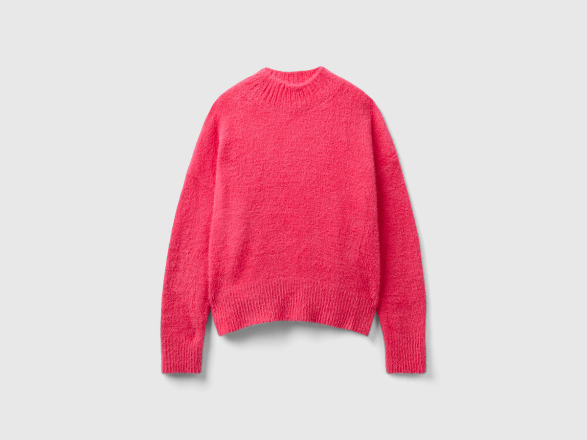 Maglia lupetto in filato peloso