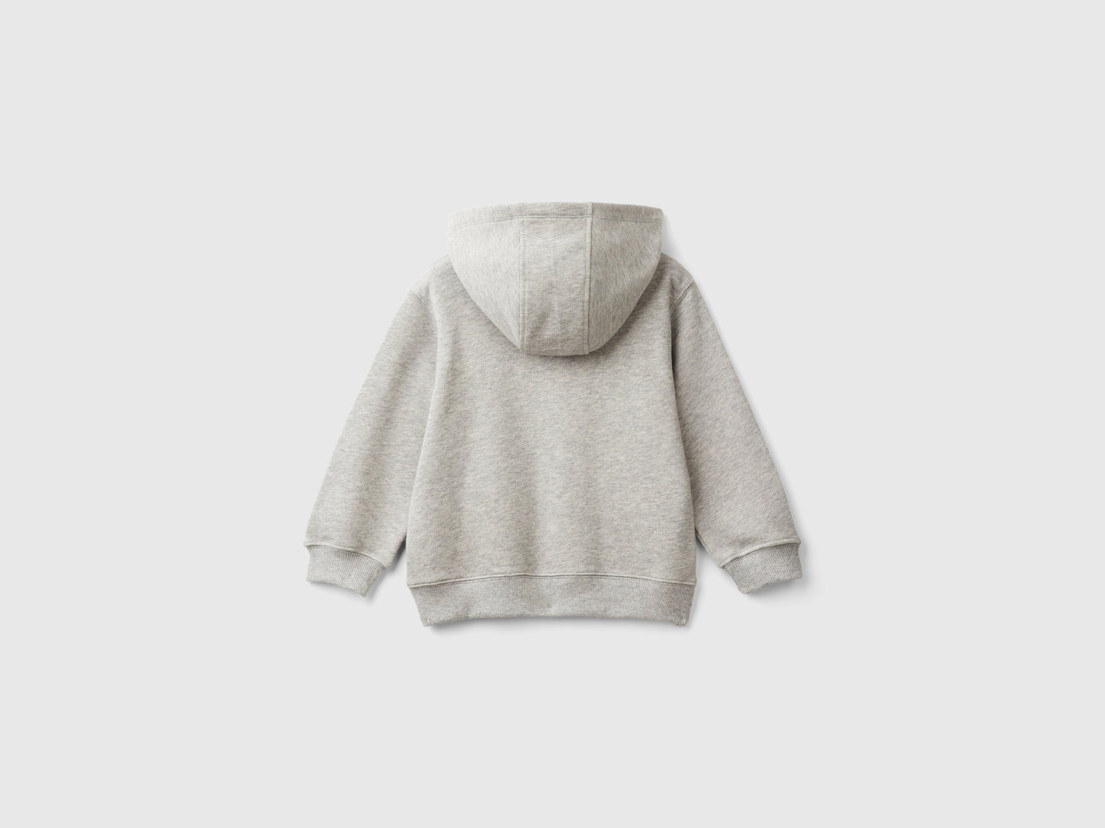 Felpa con logo e cappuccio da bimbo grigio chiaro 2 | Benetton Outlet