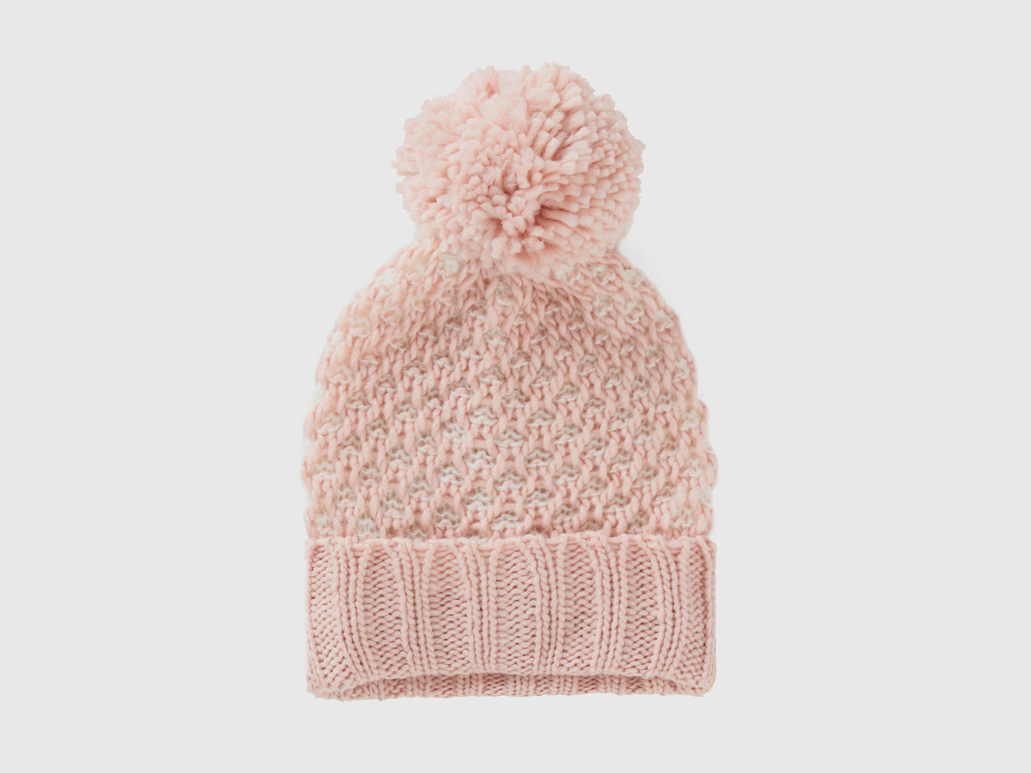 Cappello con pom pom da bambina rosa tenue | Benetton Outlet