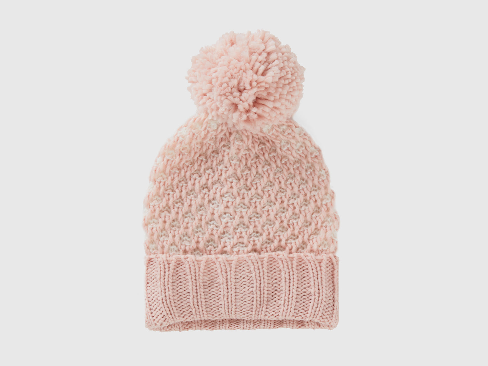 Cappello con pom pom da bambina rosa tenue | Benetton Outlet