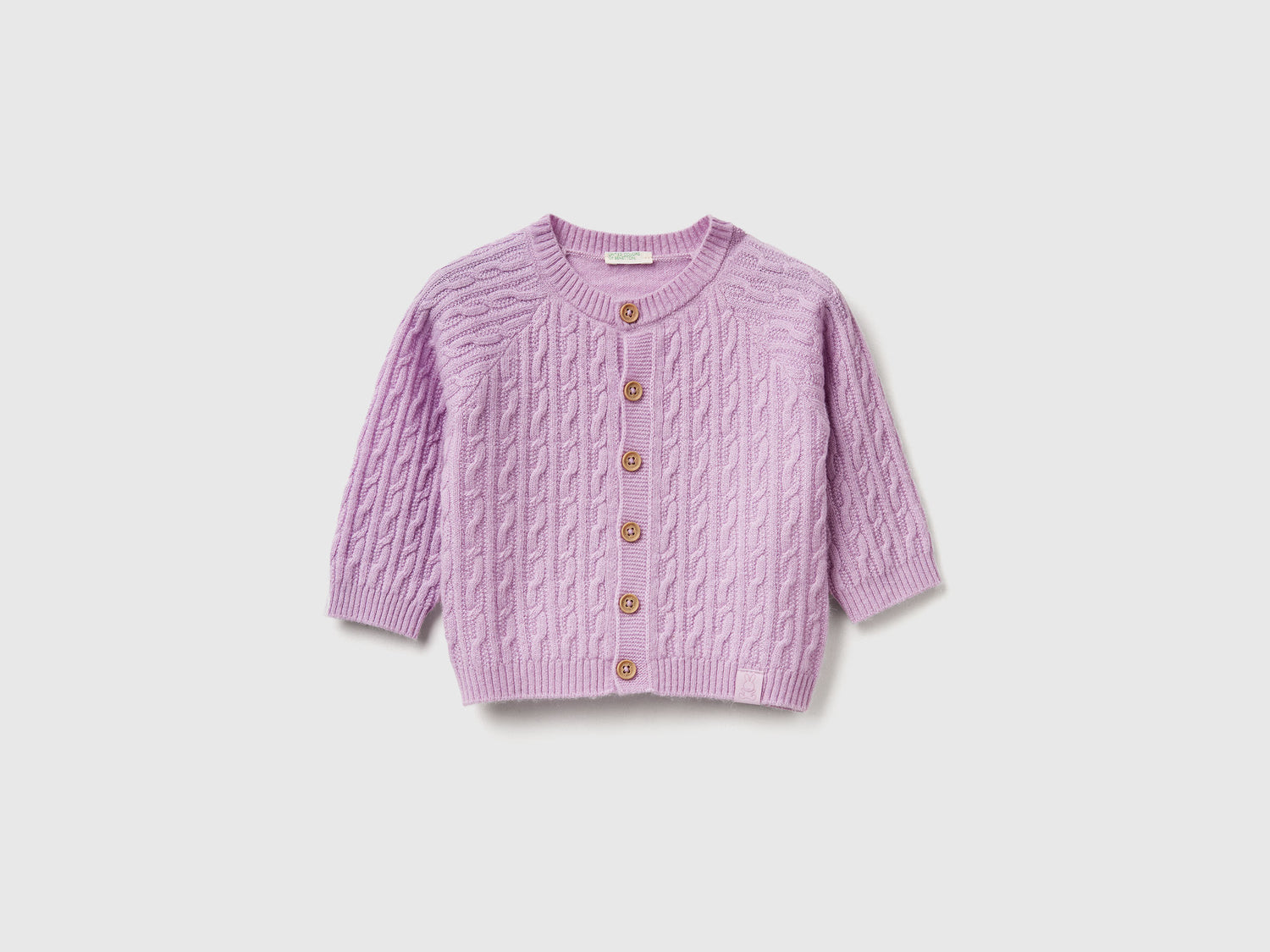 Cardigan a trecce da neonato lavanda | Benetton Outlet