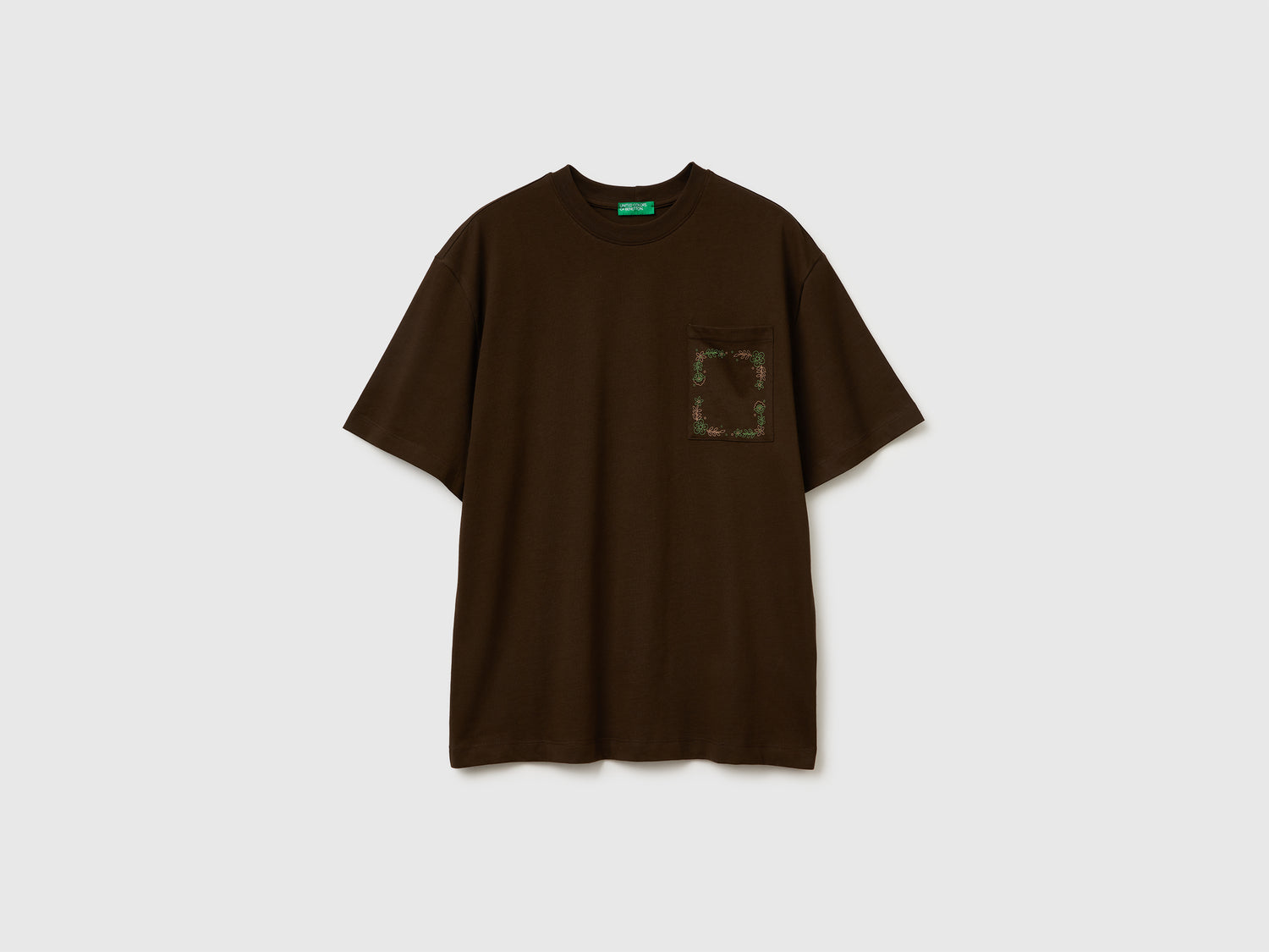 T-shirt over fit con stampa da uomo marrone | Benetton Outlet