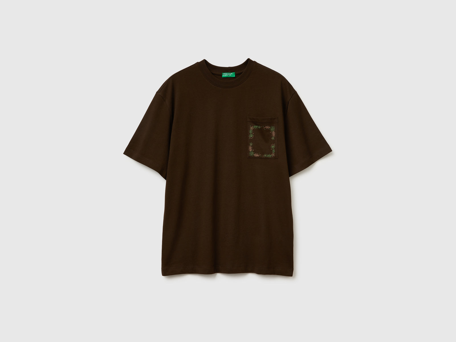 T-shirt over fit con stampa da uomo marrone | Benetton Outlet