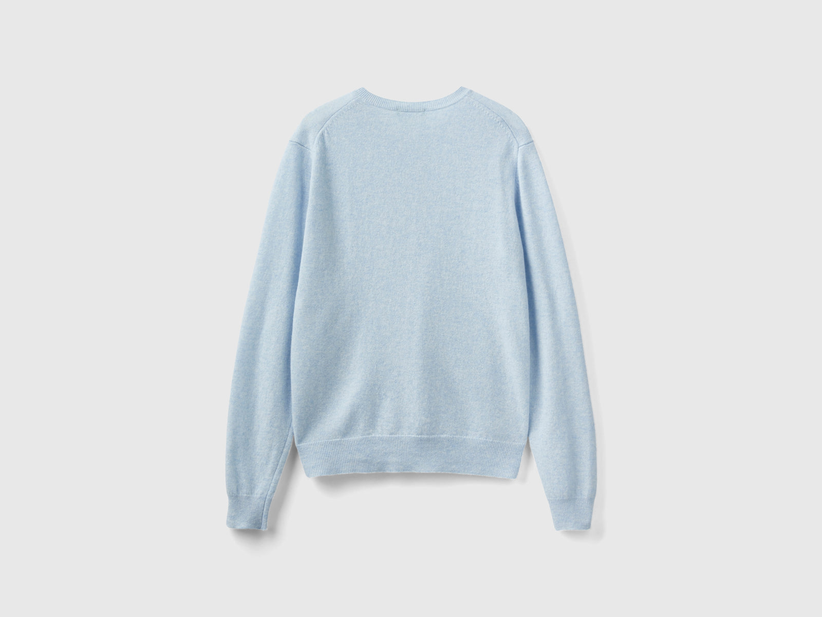 Cardigan girocollo celeste in pura lana Merino da donna azzurro 2 | Benetton Outlet