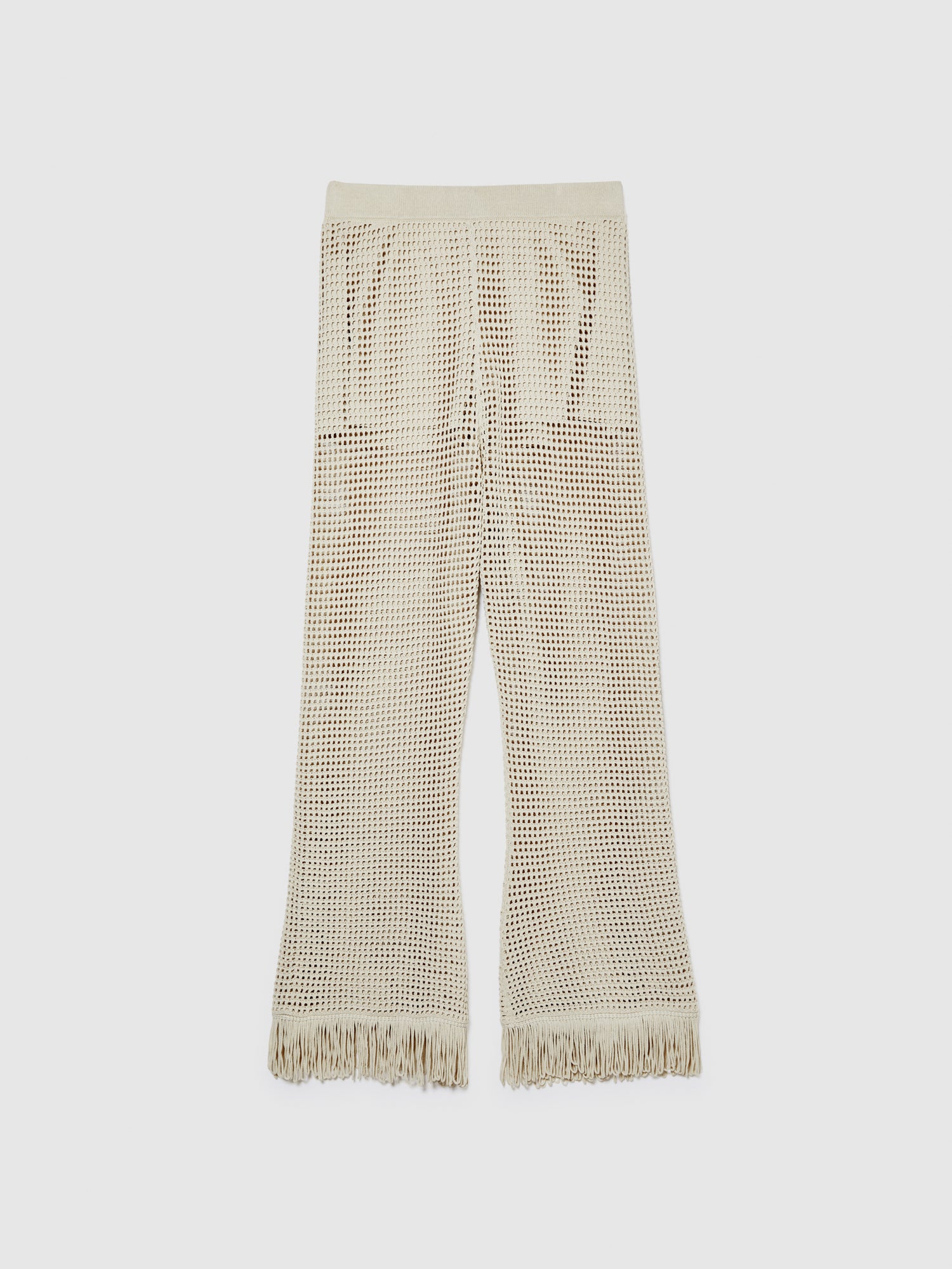 Pantaloni traforati con frange da donna beige | Sisley Outlet