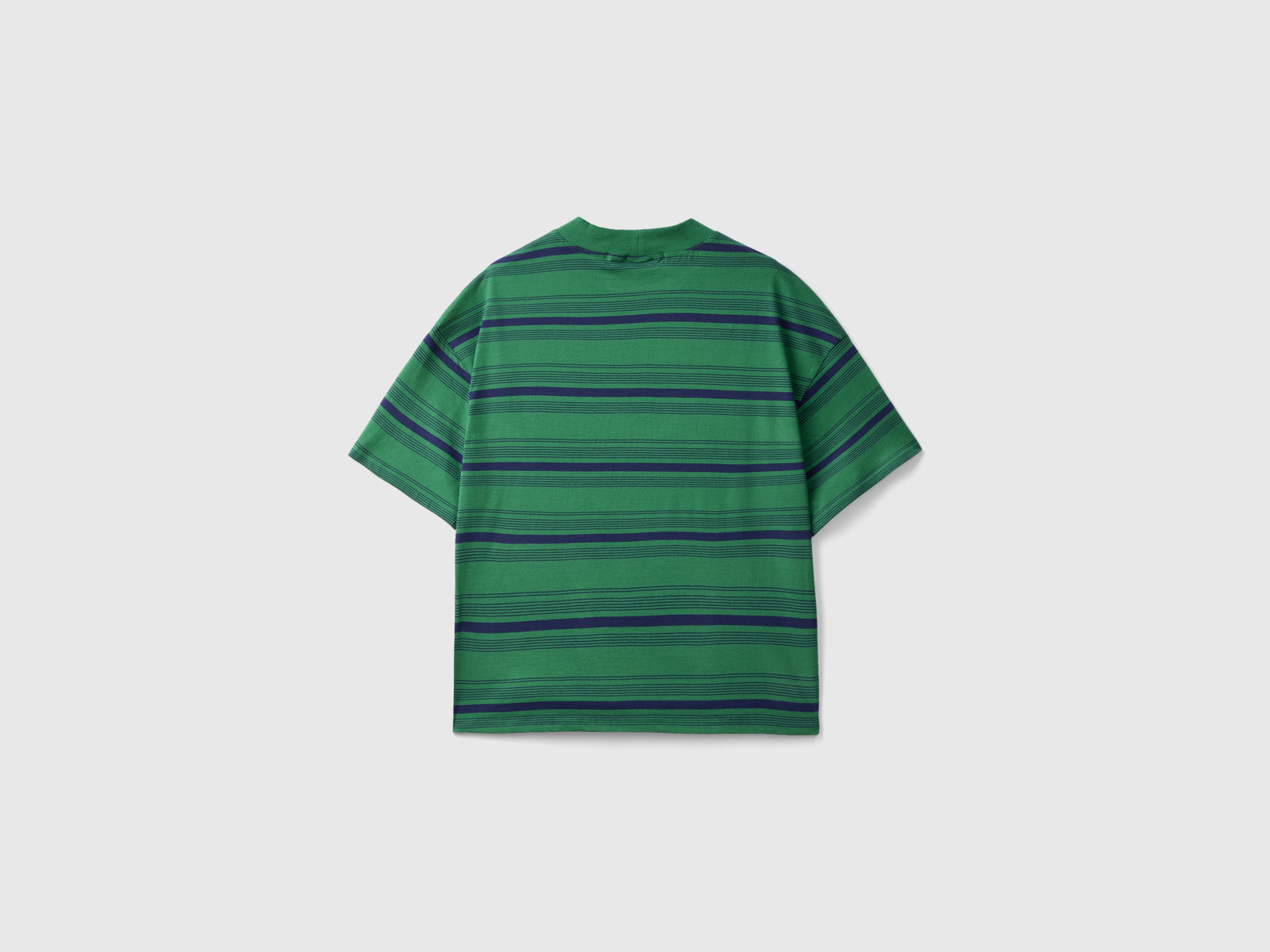 T-shirt lupetto a righe da donna verde 2 | Benetton Outlet