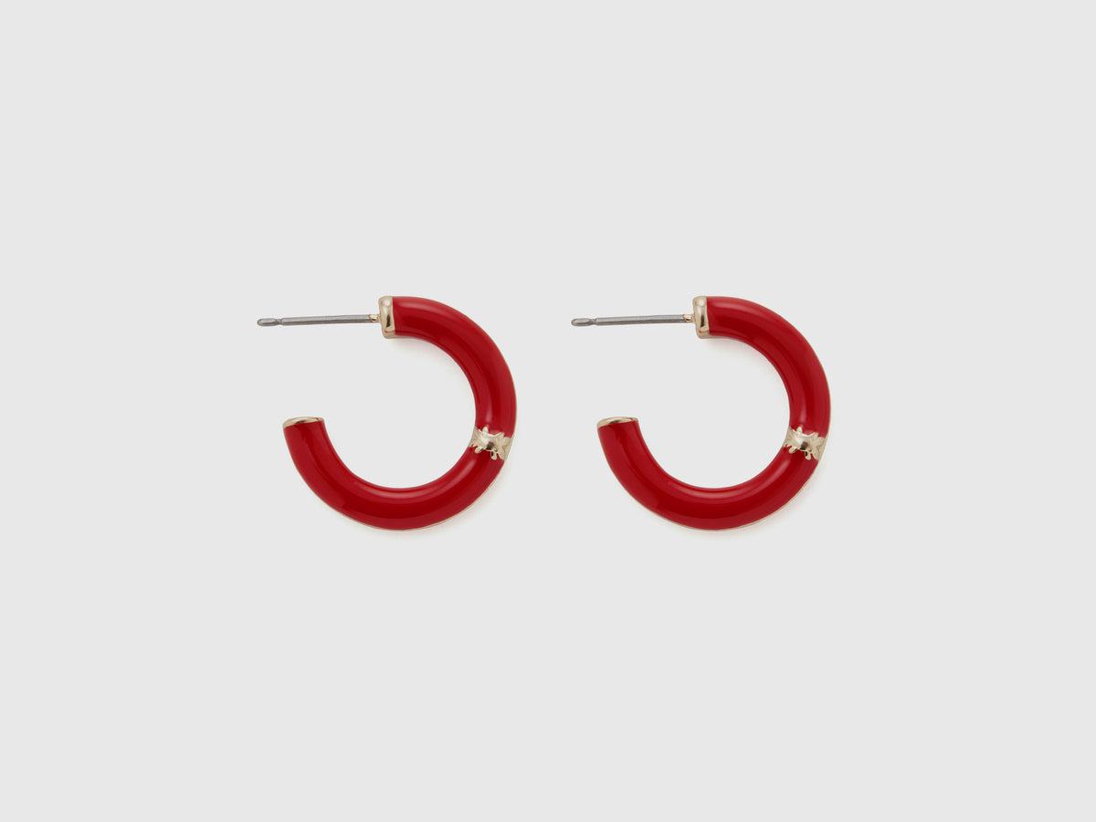 Orecchini a semicerchio rosso