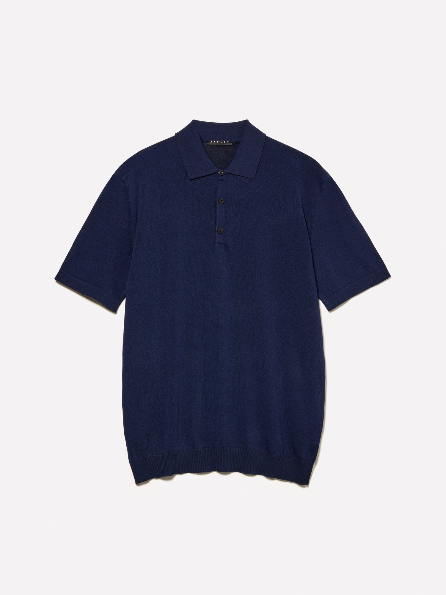 Polo in maglia da uomo blu scuro | Sisley Outlet