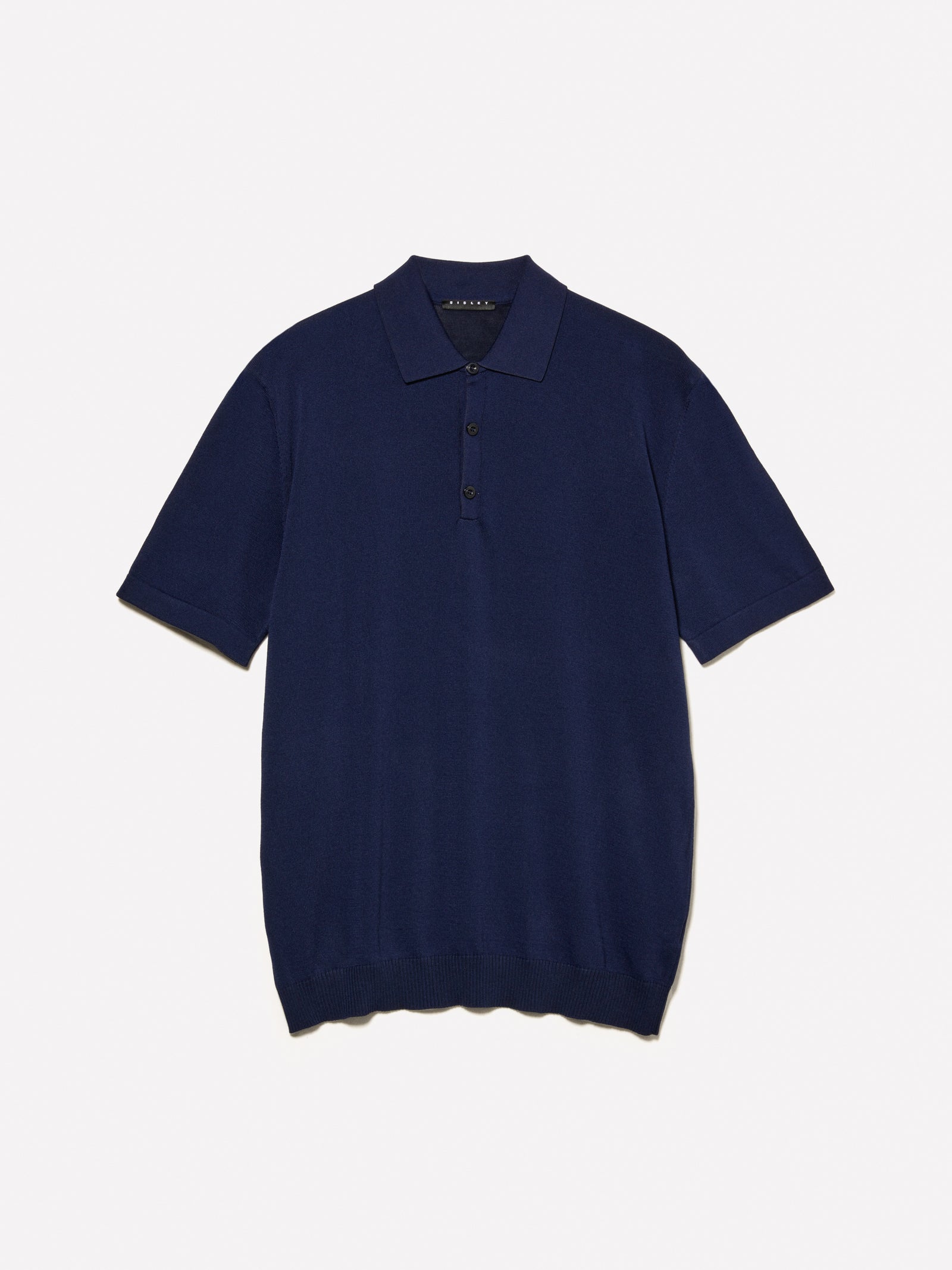 Polo in maglia da uomo blu scuro | Sisley Outlet