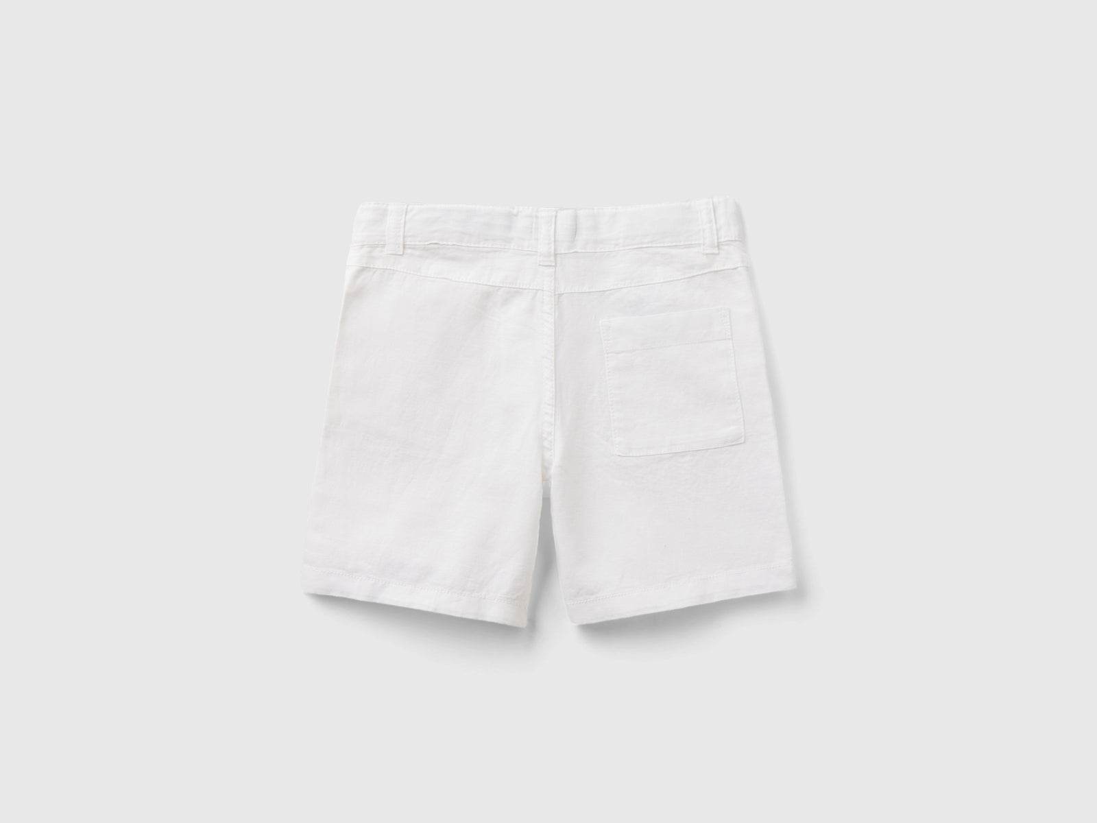 Shorts in misto lino da bimbo bianco 2 | Benetton Outlet
