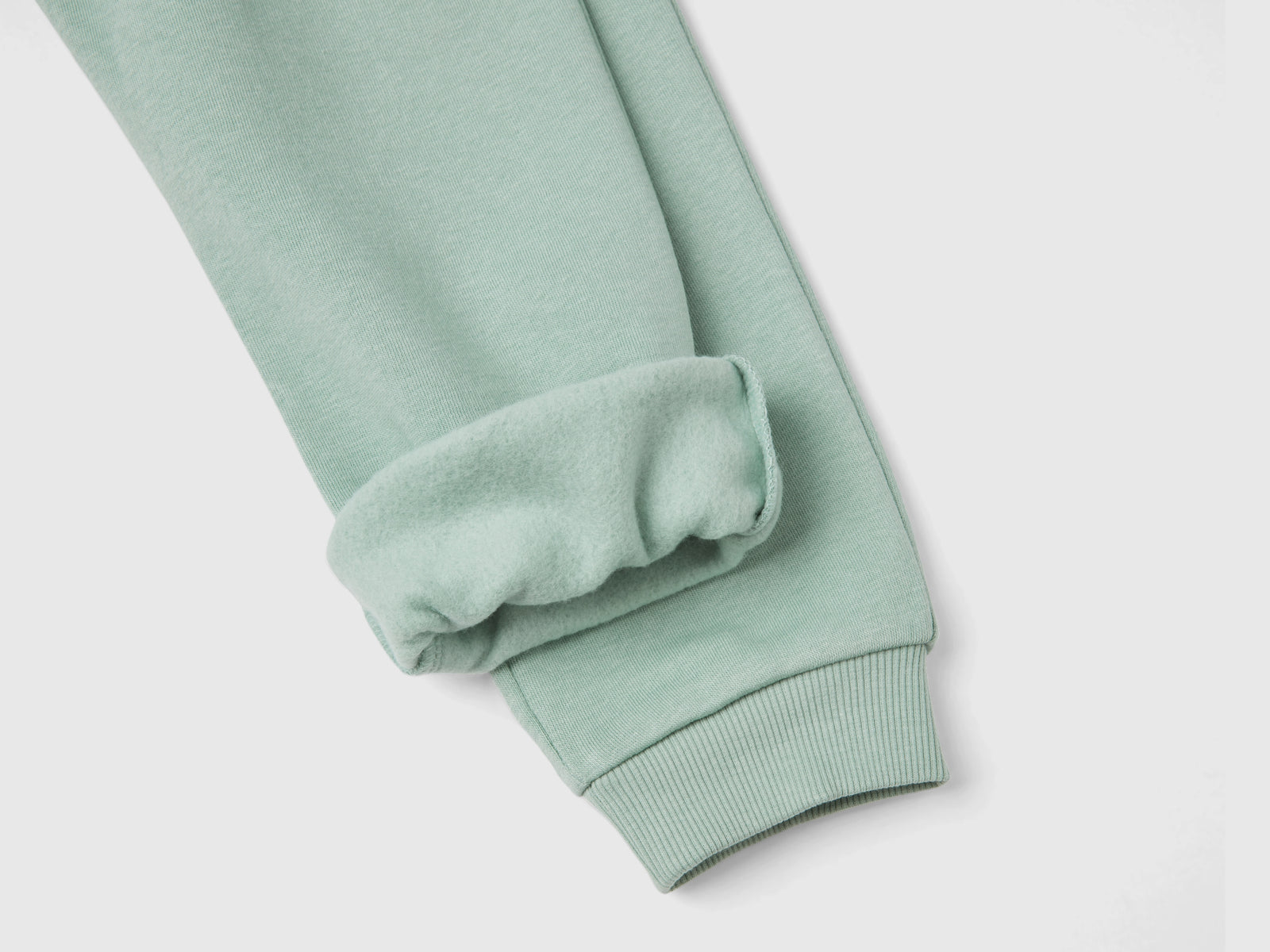 Joggers in felpa con coulisse da bimba verde acqua 2 | Benetton Outlet