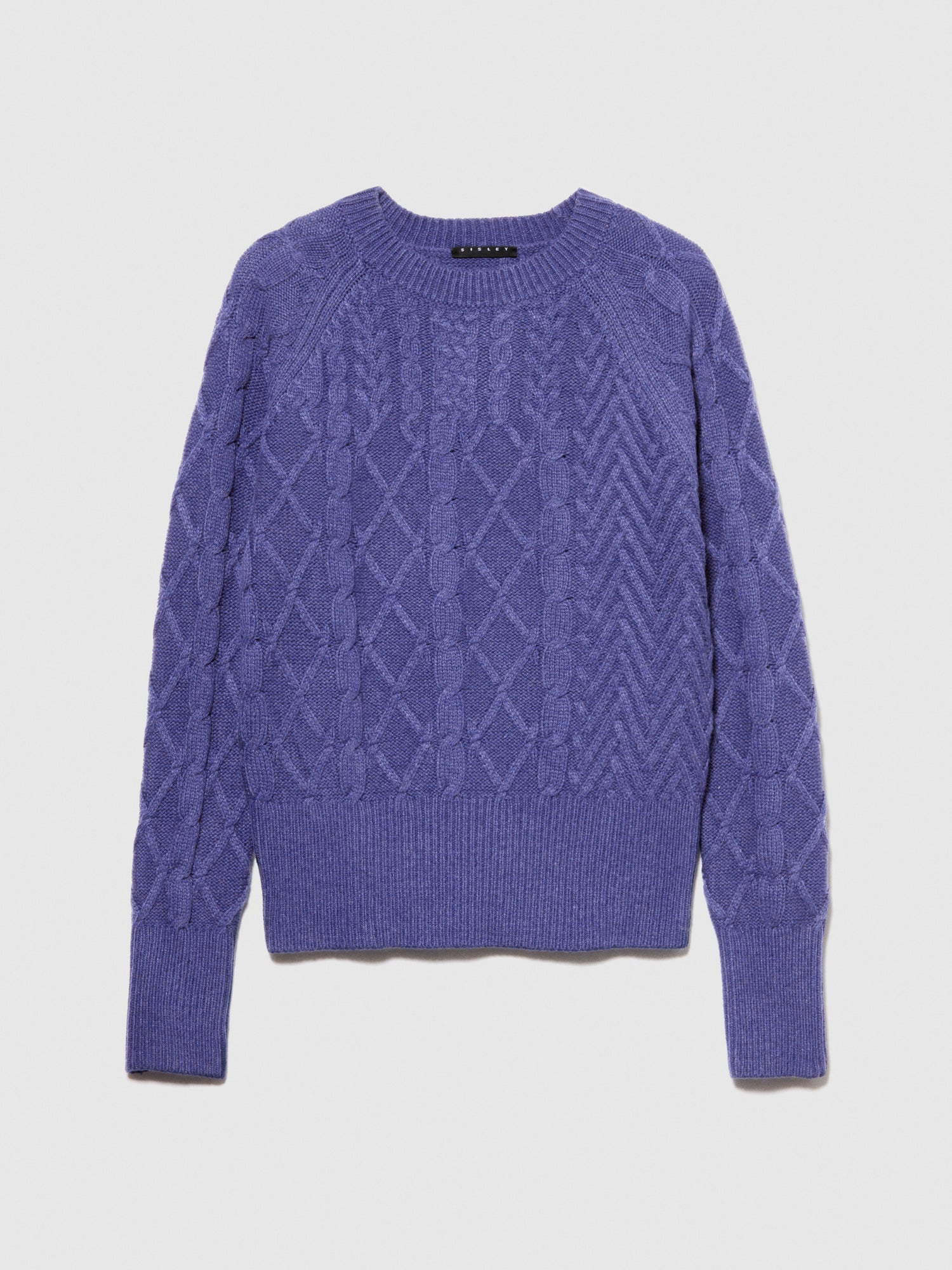 Maglia con trecce da donna blu scuro | Sisley Outlet