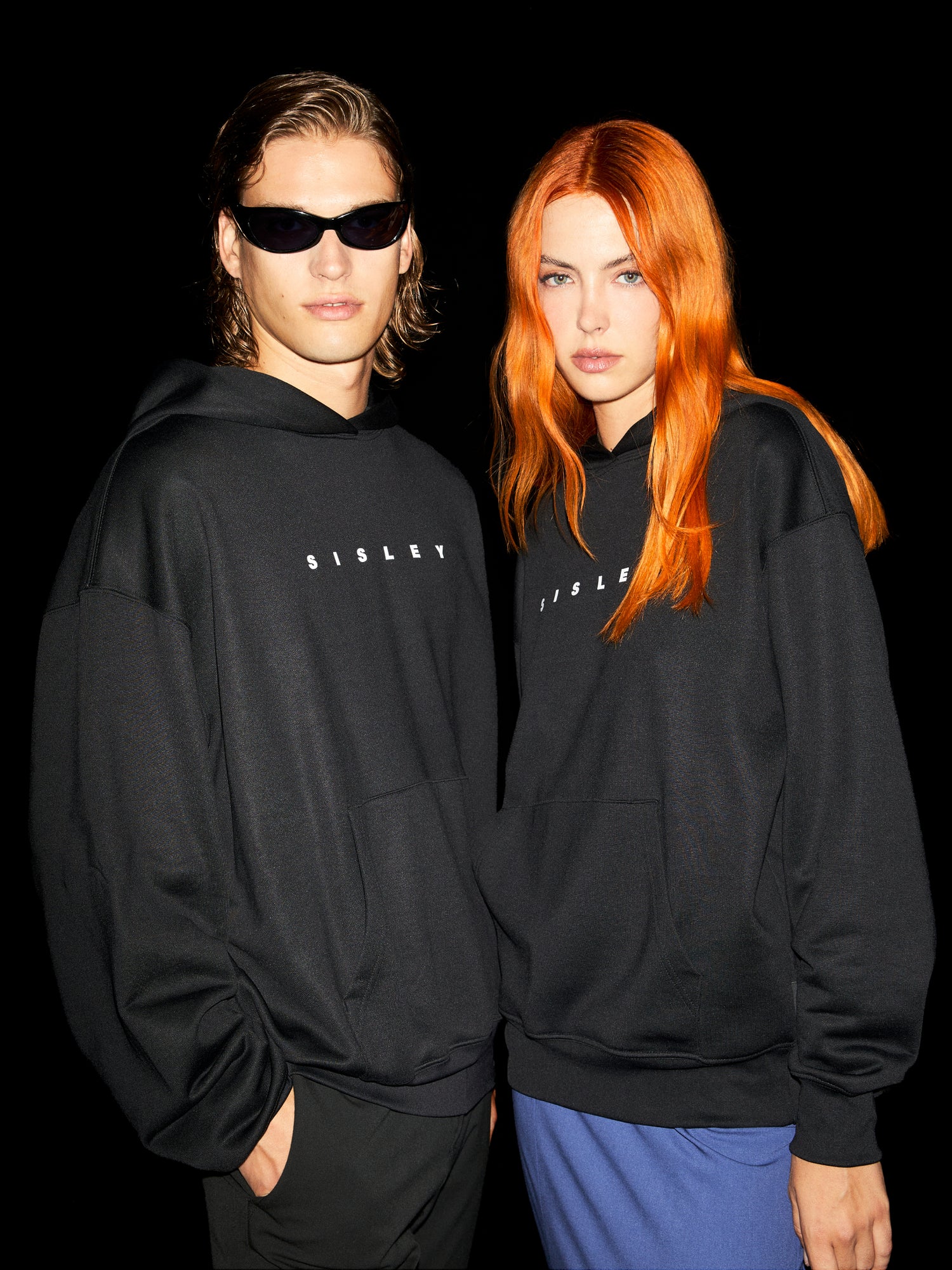 Felpa unisex con logo da uomo nero | Sisley Outlet