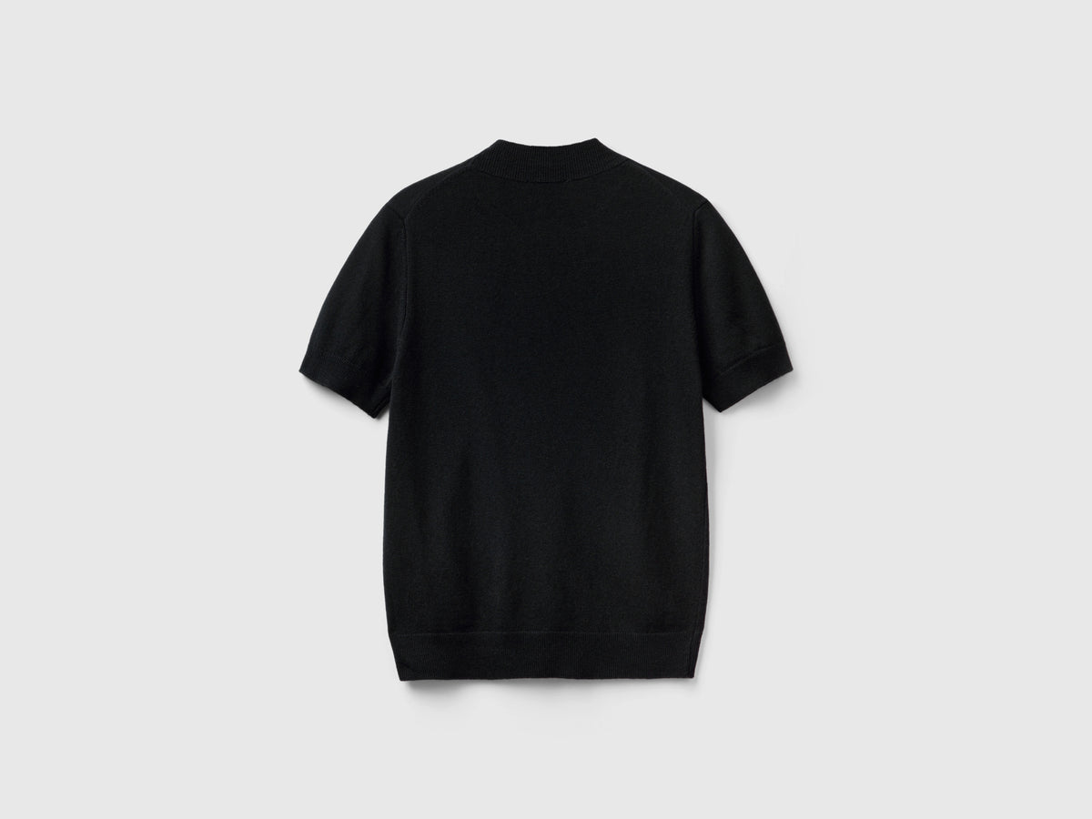Maglia a manica corta in misto cashmere