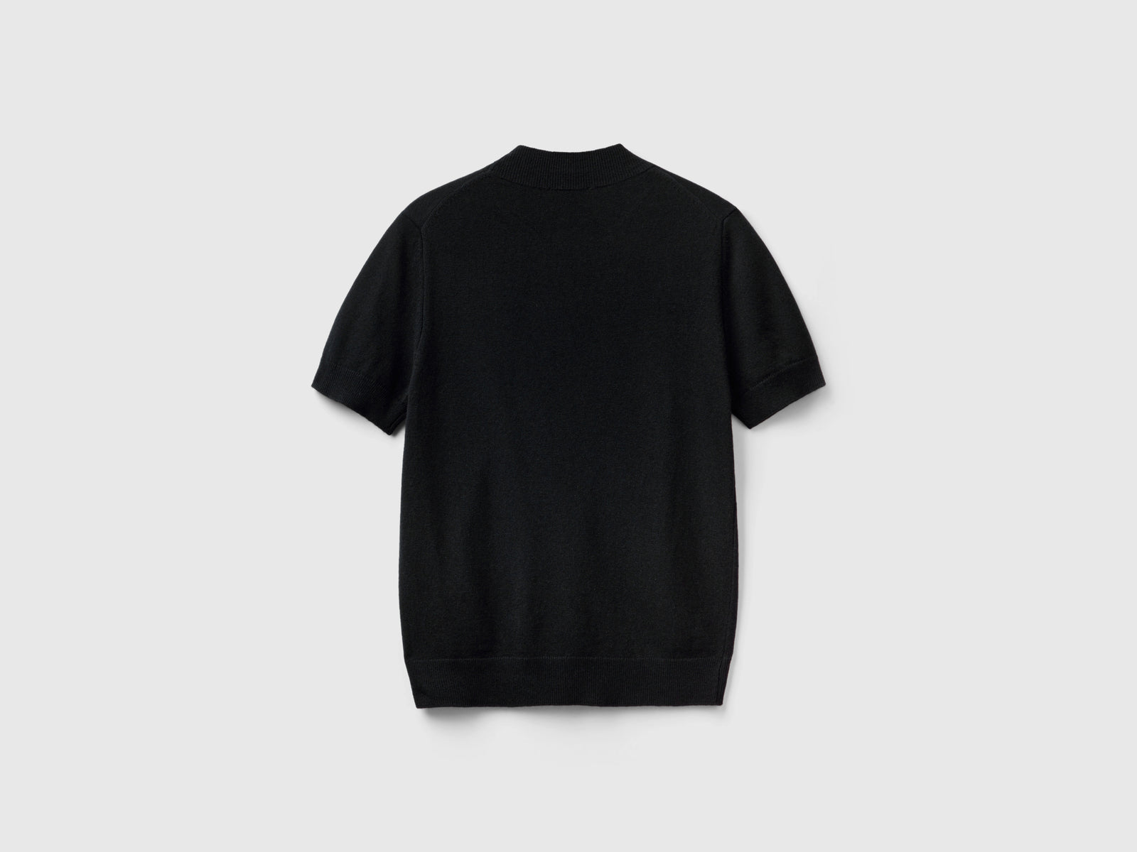 Maglia a manica corta in misto cashmere da donna nero 2 | Benetton Outlet