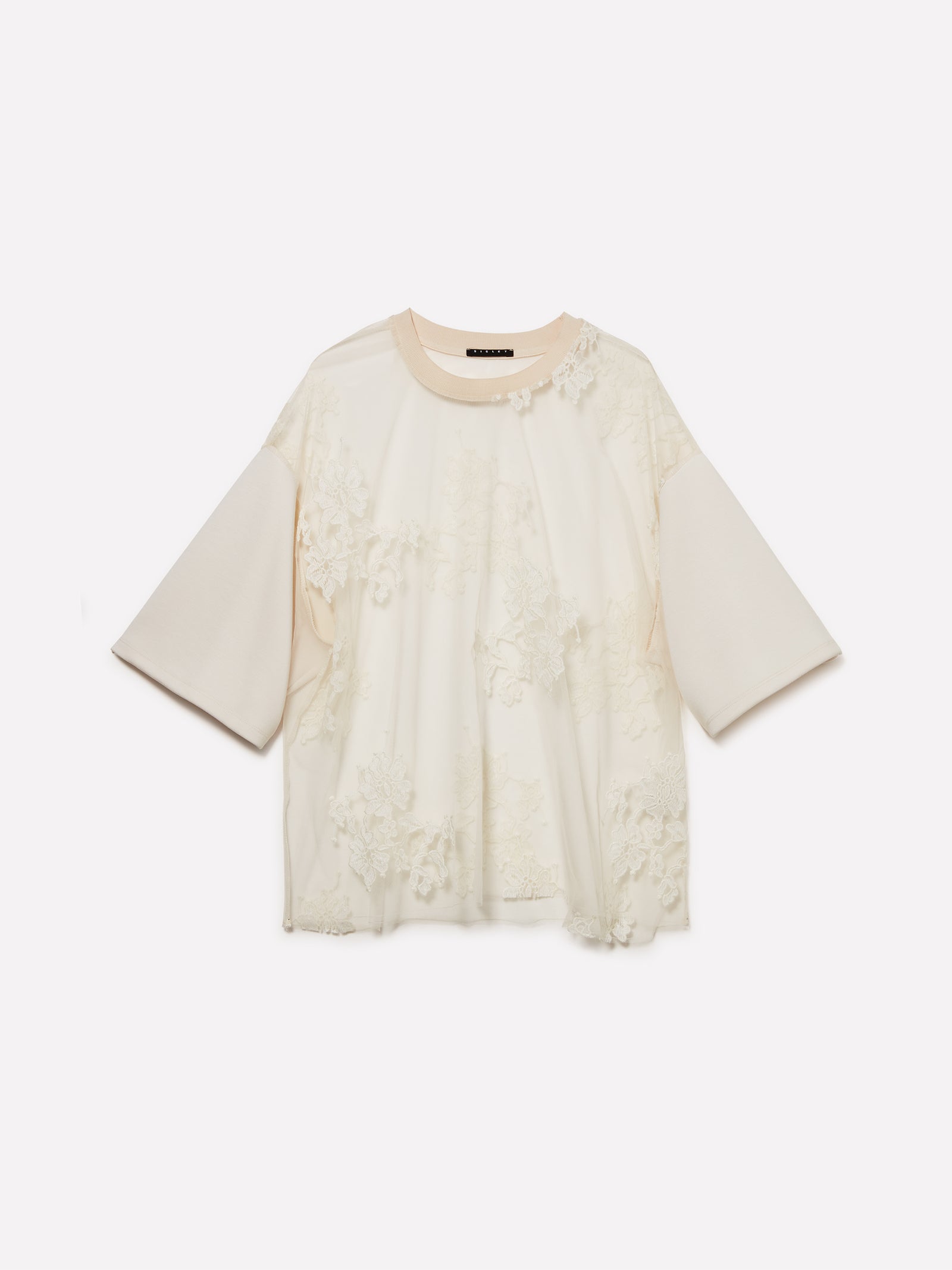 T-shirt in pizzo da donna bianco panna | Sisley Outlet