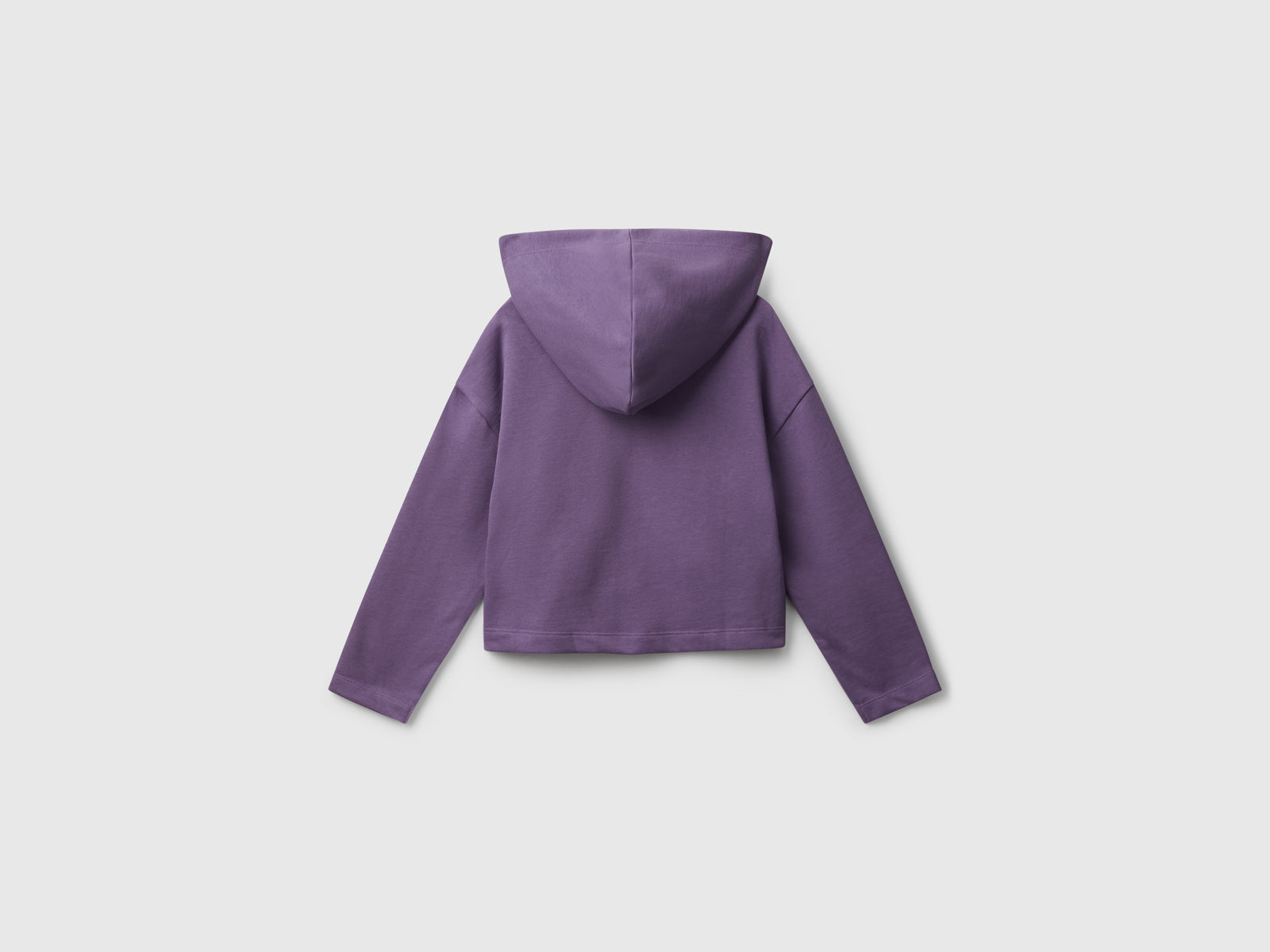 Felpa con zip e cappuccio da bambina viola 2 | Benetton Outlet