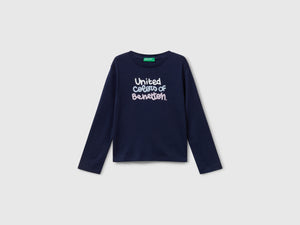 T-shirt con logo glitter in cotone