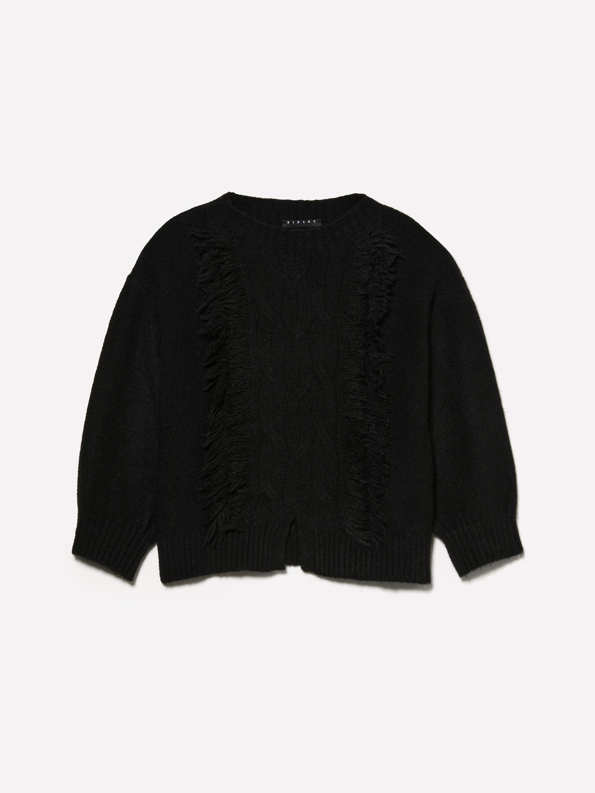 Maglia con treccia e frange