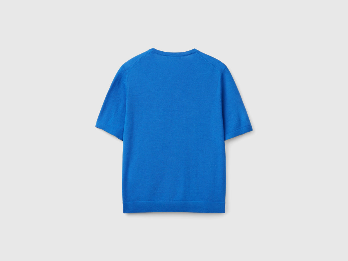 Maglia manica corta in pura lana Merino