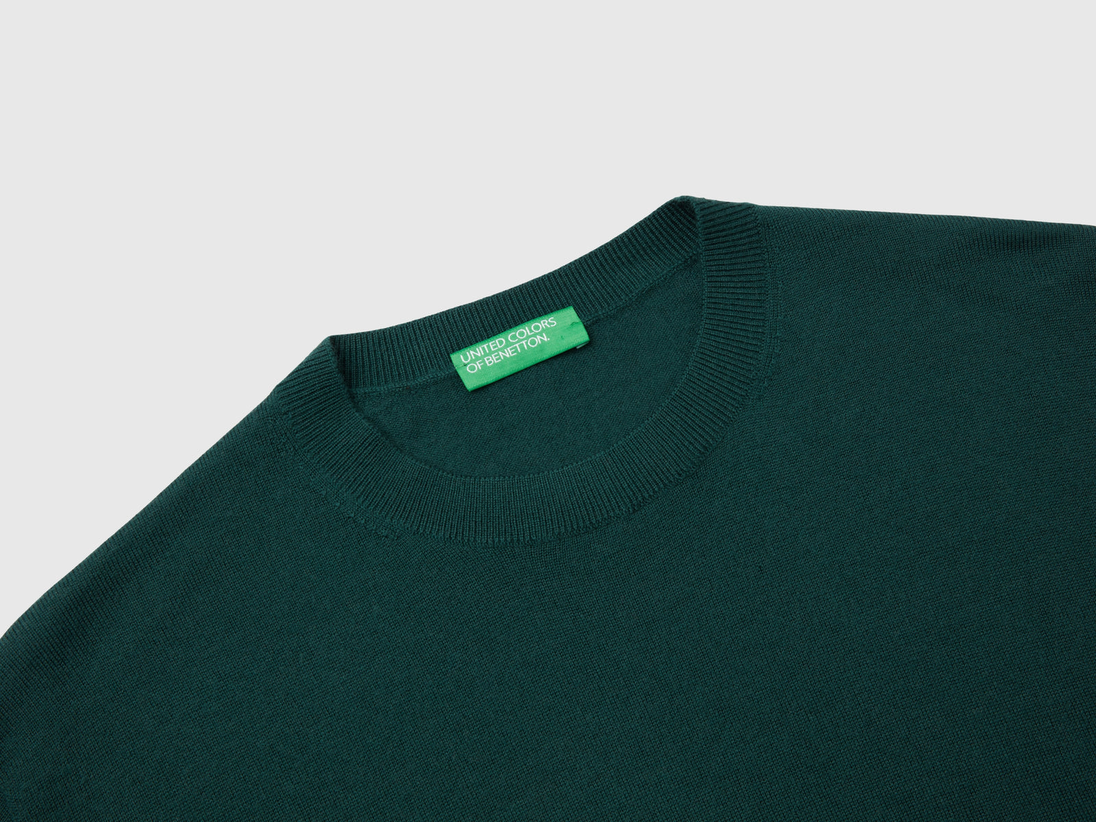 Maglia in pura lana Merino da uomo verde scuro 3 | Benetton Outlet