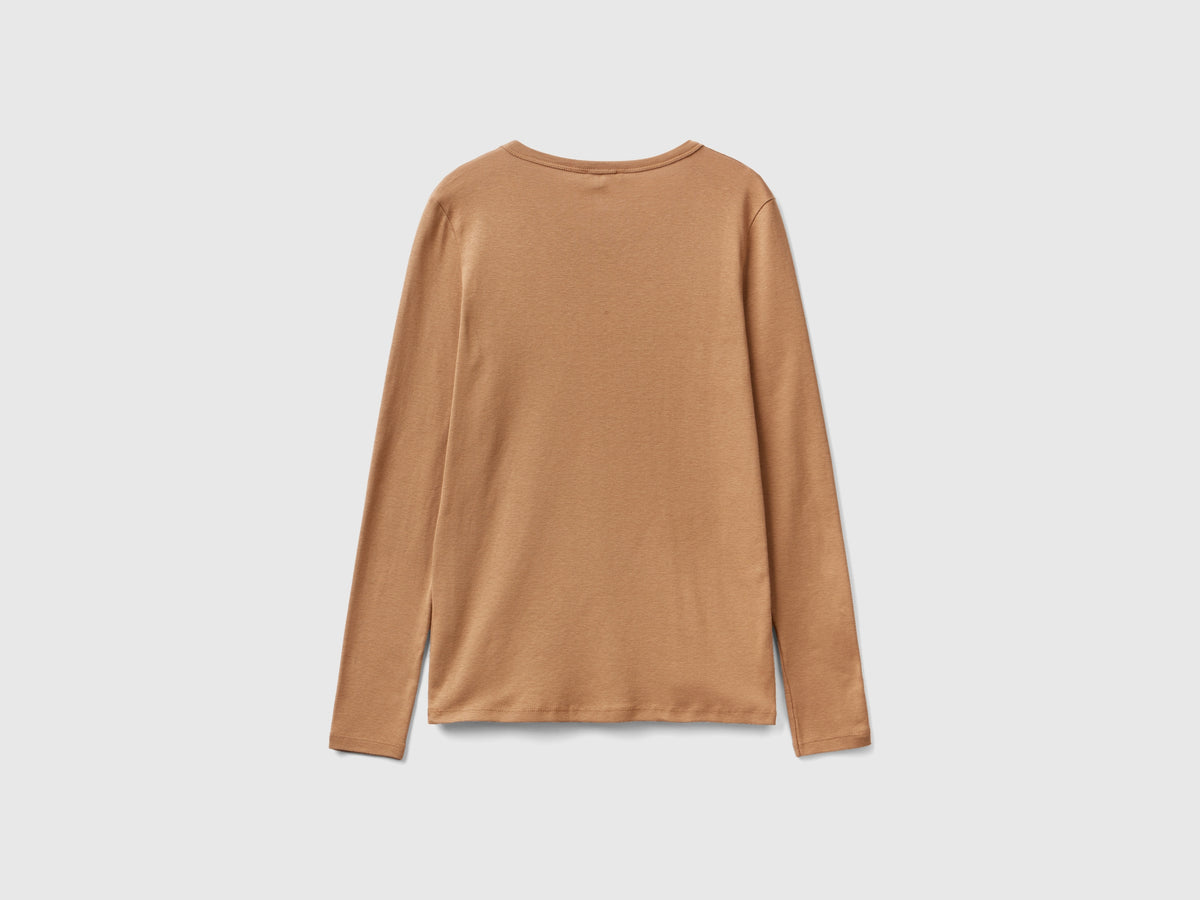 T-shirt a manica lunga in puro cotone