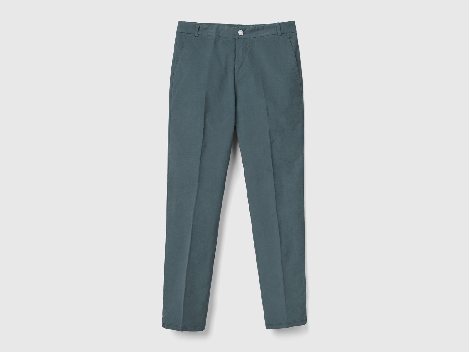 Chino in velluto elasticizzato da donna grigio scuro | Benetton Outlet
