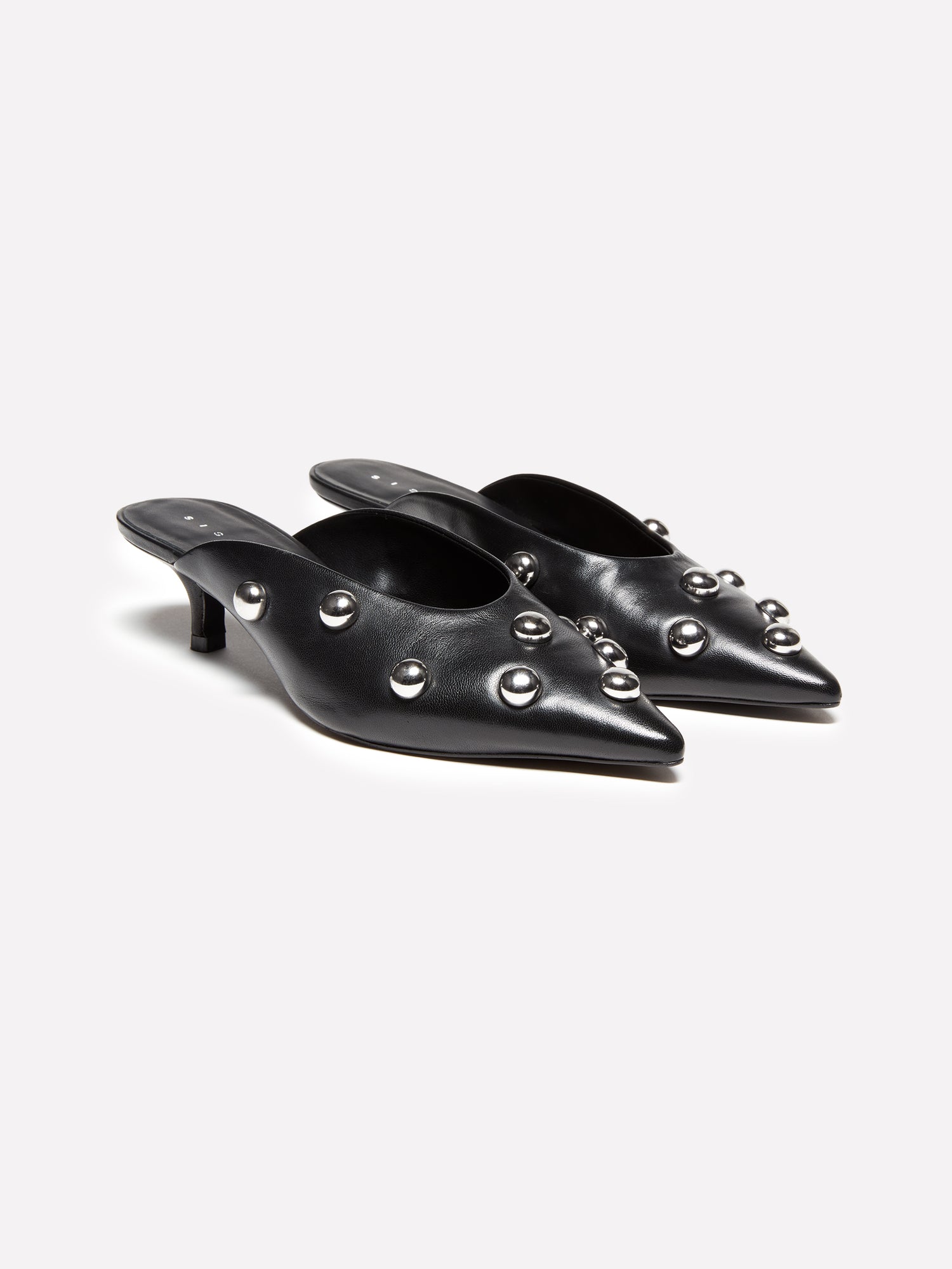 Mules 100% pelle con cabochon da donna nero | Sisley Outlet