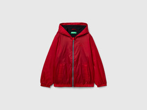 Giubbino in nylon con zip e cappuccio