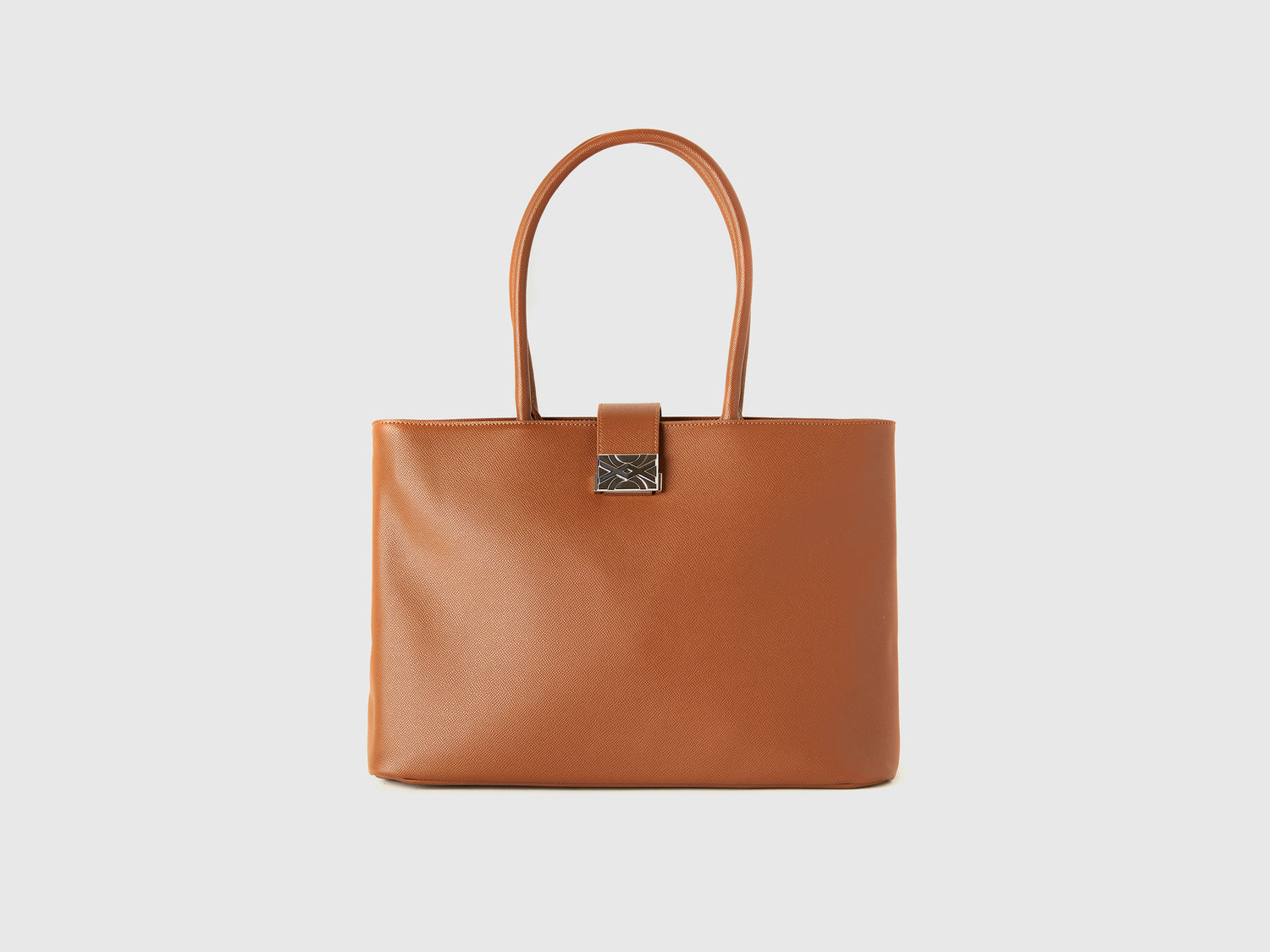 Borsa a spalla con doppio manico da donna marrone | Benetton Outlet