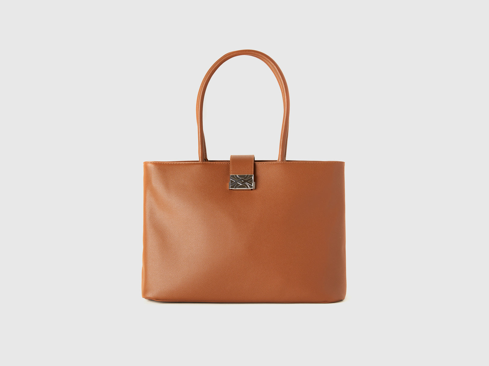 Borsa a spalla con doppio manico da donna marrone | Benetton Outlet