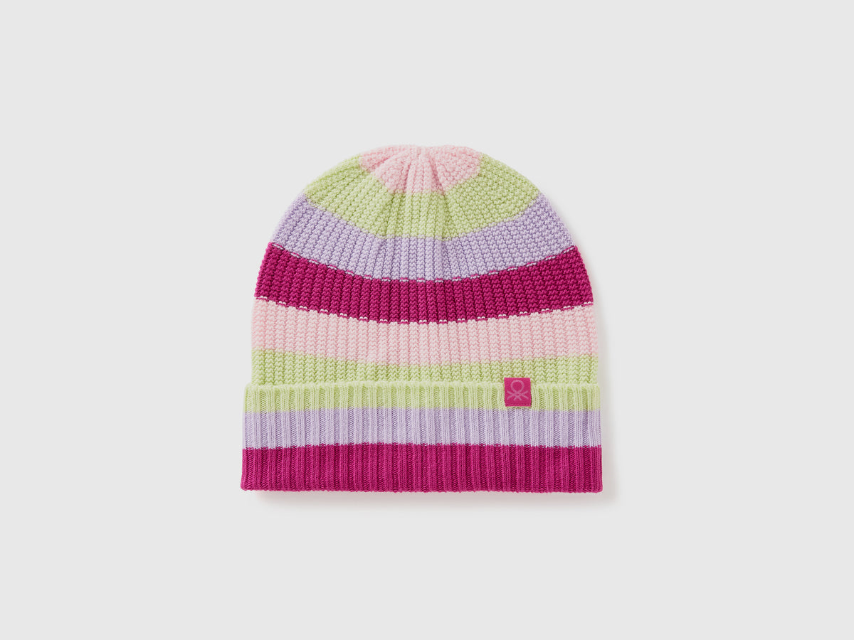 Striped knit beanie