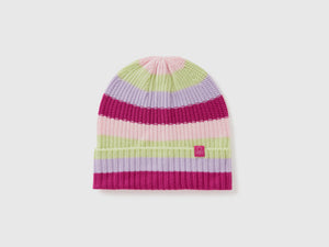 Striped knit beanie